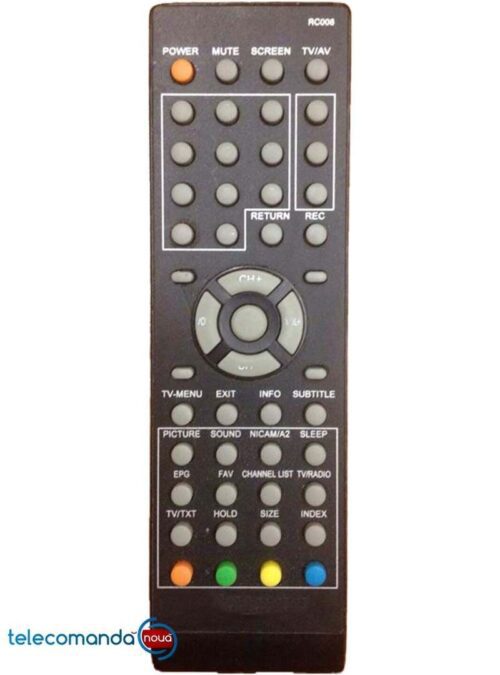 Telecomanda BLU:SENS RC006 pe care o comercializam nu are  acelasi  aspect ca originala dar functioneaza la fel.   Functioneaza cu doua baterii R3 (AAA)