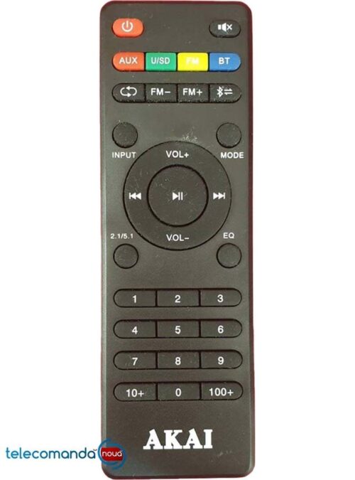 Telecomanda Boxa Akai care o comercializam are alt aspect decat originala . Functioneaza cu doua baterii R3 ( AAA )