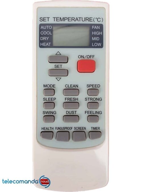 Telecomanda aer conditionat Aux 2   pe care o comercializam este diferita fata de cea din poza se ofera o telecomanda care nu are nevoie de setari suplimentare  complicate, functioneaza cu 2 baterii R 3 ( AAA) . Telecomanda inlocuieste originalul. Va rugam sa verificati compatibilitatea cu cea originala de aer conditionat.