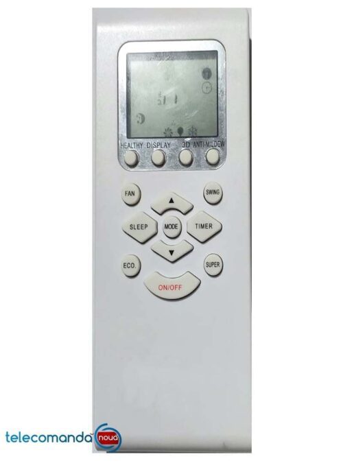 Telecomanda aer conditionat KYATO pe care o comercializam este diferita fata de cea din poza. Se ofera o telecomanda care nu are nevoie de setari suplimentare  complicate, functioneaza cu 2 baterii R 3 ( AAA) . Telecomanda inlocuieste originalul. Va rugam sa verificati compatibilitatea cu cea originala de aer conditionat.