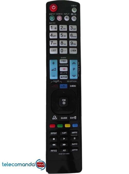 Telecomanda LG AKB72914065  SMART nu are nevoie de nici o setare suplimentara,avand aceeasi configurare ca  originala . Telecomanda LG AKB72914065 SMART pentru urmatoarele modele : FT M169 GRUNDIG ARGANTD82 FLAT ,  ST63-700FR/TOP ,  ST70-809/9SCHWARZ HAIER LET22T3CW , LT22R3CW LG LG-21 , LG-22 , RM-L915 , RM -L 930 ,  11GA 061AP , 15EL9500 , 15 LC 1 RB -MG , 15 LS 1R-ZK , 15LC1R , 17 LS 4R , 19 LD 320 , 19LD 320 -ZA , 19 LD 340 , 19LD 350 , 19 LD350- ZA ,  19LD 358 , 19 LD 359 , 19 LE 330N , 19 LE 330N-ZA , 19LE 3300 , 19LE 3300 ZA ,19 LE3308 , 19LE 3308-ZA , 19 LE3309 , 19LE 3310, 19LE 3508 , 19 LG 3000,  19 LG 3050 , 19 LG 3100- ZA , 19 L H 2000- ZA , 19 LH 201 ,19 LH 250 C , 19 LS 3500 , 19 LS 3500-ZA , 19 LS 4D -ZB-2 ,19LS ,19 LS 4D -ZC-2 ,19 LS 4D -ZD-2 ,19LU 250 U , 19 LU 4000-ZB , 19LU 4010 - ZC , 19 LU 5000-ZA , 19 LU 5010 -ZA ,19 LU 5010 -ZC ,19 LU 5020 -ZC , 19 LV 250A , 19 LV 250A - ZA ,19 LV 2500 , 19 LW  250 U , 19 LD 320-2 , 19LV 250U , 19 LD320 -2 , 19 LV 250U , 20 HIZ 11 ,  20 HIZ 12 , 20 HR 11 ,20 LA 90 , 20 LC 1R - ZB , 20 LC 1R-ZC , 20LC 1R ZG , 20 LC 1 RB , 20 LC 1RB-MG , 20 LS 1R -ZG Functioneaza cu 2 baterii R3