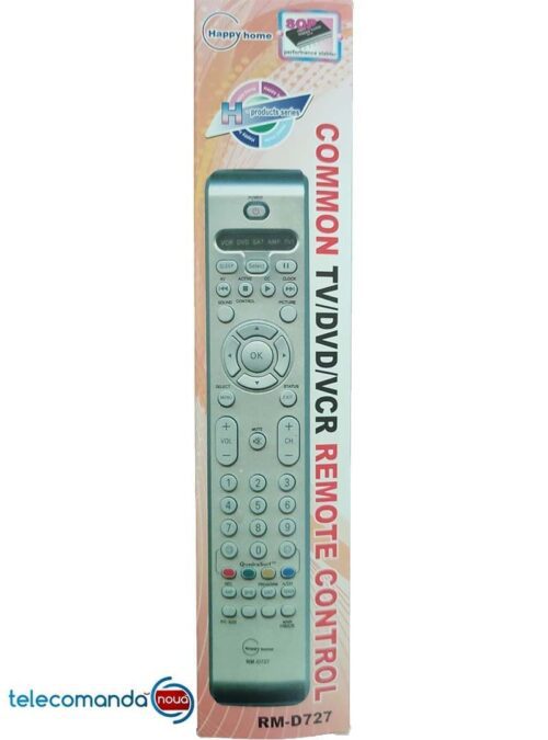 Telecomanda universala Philips RM-D727  nu are nevoie de nici o alta setare suplimentara. Avand aceleasi functii si aceeasi dispozitie a butoanelor dupa cum se vede in poza de prezentare. Telecomanda inlocuieste originalul. Va rugam sa verificati compatibilitatea cu cea originala a televizorului daca nu sunteti sigur ca se potriveste Va rugam sa ne trimite-ti poza cu eticheta televizorului si a telecomenzi si noi va ajutam. Telecomanda universala Philips RM-D727 inlocuieste telecomenzile : Philips   0764/01 , RC0301/01 , RC0770 , RC 19036002 , RC 19039001 , RC 1904 , RC 1904/001 , RC19042001 , RC 19042004 , RC19042011 , RC19042013 , RC19042018/01 , RC 19335001 ,  RC 19335003/01 ,  RC19335004 , RC 19335005/01 , RC 2001 , RC 2006 ,RC 2030 , RC 2031 ,RC 2048, RC 2080 ,RC 25109/01 ,RC 2512 , RC 2521 , RC 2525 , RC2525/01 , RC 2529 , RC 2533 , RC 2541 , RC 2543 , RC 2563 , RC 2575/01 , RC 2582/01 , RC 2585/01, RC 2591 , RC 2592 , RC283207/01 , RC 283501/01 , RC 283502/01 , RC 283510/01 , RC 2882, RC 4301, RC 4337, RC 4361,RC5410 , RC 5536, RC 5903 , RC5915 , RC 5918 Philips- RC5991, 6805 , RC 7502 , RC 7507 , RC 7533 , RC 7535 , RC 7599 , RC 7801 , RC7802-S , RC 7802 , RC 7805 ,RC 7806 , RC 7807 , RC 7808 , RC 7809 , RC 7812 , RC 7812-S , RC 7815 ,RC7843 ,RC 7848 , RC 7854 , RC 7940 , RC7943 , RC7952 , RC 7953 , RC 7954 , RC 7959 , RC 8201/01 , RC 8205 , RC 8205/21 ,  RC 8207/B , RC8207/S , RC8211/01 , RC8921 , PH 28 LCD TV , RC1205B/30063555 , RC 1683701 , RC 1683801/01 , RC19002-B , RC 19042003 /01 , RC19042008/01 , RC19042009/01 , RC 19137008-01 , RC2023601 , RC2023617/01 , RC2034301-01 , RC2143606/01 , RC 4344-01 H , TELEVISION Functioneaza cu 2 baterii R6 ( AA