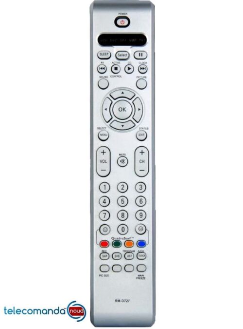 Telecomanda universala Philips RM-D727  nu are nevoie de nici o alta setare suplimentara. Avand aceleasi functii si aceeasi dispozitie a butoanelor dupa cum se vede in poza de prezentare. Telecomanda inlocuieste originalul. Va rugam sa verificati compatibilitatea cu cea originala a televizorului daca nu sunteti sigur ca se potriveste Va rugam sa ne trimite-ti poza cu eticheta televizorului si a telecomenzi si noi va ajutam. Telecomanda universala Philips RM-D727 inlocuieste telecomenzile : Philips   0764/01 , RC0301/01 , RC0770 , RC 19036002 , RC 19039001 , RC 1904 , RC 1904/001 , RC19042001 , RC 19042004 , RC19042011 , RC19042013 , RC19042018/01 , RC 19335001 ,  RC 19335003/01 ,  RC19335004 , RC 19335005/01 , RC 2001 , RC 2006 ,RC 2030 , RC 2031 ,RC 2048, RC 2080 ,RC 25109/01 ,RC 2512 , RC 2521 , RC 2525 , RC2525/01 , RC 2529 , RC 2533 , RC 2541 , RC 2543 , RC 2563 , RC 2575/01 , RC 2582/01 , RC 2585/01, RC 2591 , RC 2592 , RC283207/01 , RC 283501/01 , RC 283502/01 , RC 283510/01 , RC 2882, RC 4301, RC 4337, RC 4361,RC5410 , RC 5536, RC 5903 , RC5915 , RC 5918 Philips- RC5991, 6805 , RC 7502 , RC 7507 , RC 7533 , RC 7535 , RC 7599 , RC 7801 , RC7802-S , RC 7802 , RC 7805 ,RC 7806 , RC 7807 , RC 7808 , RC 7809 , RC 7812 , RC 7812-S , RC 7815 ,RC7843 ,RC 7848 , RC 7854 , RC 7940 , RC7943 , RC7952 , RC 7953 , RC 7954 , RC 7959 , RC 8201/01 , RC 8205 , RC 8205/21 ,  RC 8207/B , RC8207/S , RC8211/01 , RC8921 , PH 28 LCD TV , RC1205B/30063555 , RC 1683701 , RC 1683801/01 , RC19002-B , RC 19042003 /01 , RC19042008/01 , RC19042009/01 , RC 19137008-01 , RC2023601 , RC2023617/01 , RC2034301-01 , RC2143606/01 , RC 4344-01 H , TELEVISION Functioneaza cu 2 baterii R6 ( AA