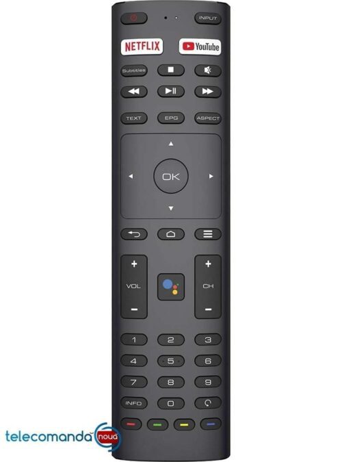 Telecomanda pentru DYON SMART 32 AD Telecomanda care o comercializam noi are alt aspect decat originala  fara comanda vocala Telecomanda care o oferim noi in locul ei : Va rugam sa verificati compatibilitatea cu cea originala a televizorului Echipa  https://telecomandanoua.ro  face eforturi permanente pentru a verifica informatiile asociate produselor din aceasa pagina si pentru a pastra acuratetea acestora. Atat specificatiile tehnice cat si imaginile prezentate au caracter informativ si poate  contine erori de operare sau inadvertente. Daca sezizati o problema va rugam  sa ne anuntati  ! Aceastea precum si preturile produselor pot fi modificate de catre producator fara preaviz si nu constituie o obligativitate contractuala. In general: pe orice aparat exista undeva atasata o eticheta lipita  cu modelul si numarul acestuia. Daca nu puteti identifica aparatul   in baza noastra de date, va rugam sa ne scrieti toate numerele de pe eticheta si o poza cutelecomanda . Puteti sa ne trimiteti pe Watssap sau formularul de contact . Aceste date ne ajuta sa cautam noi telecomanda  pentru televizorul dumneavoastra . La cele mai multe aparate TV, eticheta cu modelul se afla in partea din spate a aparatului. Telecomanda pentru DYON SMART 32 AD   functioneaza cu doua baterii R3 ( AAA )