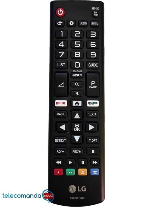 Telecomanda originala LG AKB75375608 nu are nevoie de nici o alta setare suplimentara. Avand aceleasi functii si aceeasi dispozitie a butoanelor dupa cum se vede in poza de prezentare. Telecomanda originala LG AKB75375608  cu NETFLIX si AMAZON pentru: BRAVO-T1806 ,  T1647 LG-24 TL 510 S ,24 TL- 520 S ,28 TK 420 S 28 TL 510 S ,28 TL 510 V,28 TL 520 S ,28 TN 515S , 32 LJ 590 S32 LJ 610  ,32 LJ 610 V ,32 LK6100 , 32 LK6100BPLB ,32 LK 6200 PLA ,32 LV 340 c , 32LK610BPLB,43 LI 594 V ,43 LI 614 , 43 LJ 594 V ,43 LJ 614 ,43 LK 5900 , LG-43 LK 5900 PLA ,43 LK6100PLB ,43 NANO 796 NE , 43 UJ 630 ,43 UJ 630 V ,43 UJ 6307 ,43 UJ 6309 , 43 UJ 634 ,43 UJ 635 V ,43 UJ 6519 , 43 UJ 7507 UHD - LED , 43 UK 6200 ,43 UK 6300 LLB LG LG-43 UK 6300 MLB ,43 UK 6300 PLB ,43 UK 6400 , 43 UK 6470 PLC ,43 UK 6470 PLC.AE , 43 UK 6500 LLA ,43UK6500PLA , 43 UK 6750 PLD ,43 UM 7050 ,43 UM 7100 , 43 UN 70006 ,43 UN 73006 , 43 UN 74006, 49 U 515 ,49 LJ 594 , 49 LJ 614 ,49 LK 5900 PLA ,49SJ800 LG-49 SJ 810 V ,49 SJ 8109,49 UJ 620 V, 49 UJ 630 V ,49 UJ 6309 ,49 UJ 634 , 49 UJ 634 V ,49 UJ 635 ,49 UJ 635 V , 49 UJ 651 V ,49 UJ 6519 ,49 UK 6200 , 49 UK 6200 PLA ,49 UK 6300, 49 UK 6400 , 49 UM 7000 ,49 UM 7100 ,49 UN 73006 , LG LG-49UK6300MLB ,50 NANO 796 NE ,50 UK 6300 LLB , 50 UK 6470 PLC ,50 UK 6500 LLA , 50UK6500PLA ,50 UK 6750 PLD , 53 UN 73006 ,55B7V55, 55 LJ 615 , 55 NANO 796 NE ,55 NANO 916 ,55SJ810 , LG-55 UF 776 V ,55UF776V-ZX ,55 UJ 630 V, 55 UJ 6309 , 55 UJ 634V.AEU, 55 UJ 635 ,55 UJ 635 V, 55 UJ 651 V ,55 UJ 6519 ,55UK6100PLB.AEU, 55 UK 6300 LLB ,55 UK 6300 MLB ,55 UK 6400, 55 UK 6470 PLC ,55UK6500PLA, 55 UM 7000 , 55 UM 7100 ,55 UN 70006 ,55 UN 74006 , 60 SJ 8109 ,60 UJ 6309 ,60 UJ 634 V ,60 UJ 6509 Telecomanda originala LG AKB75375608 LG-65 NANO 796 ,  60 UJ 6519 ,65 NANO 816 NA , 65 NANO 916 ,65 SJ 8109 ,65 UJ620V ,65 UJ 630 V , 65 UJ 634 V ,65 UJ 6519 ,65 UJ 7509 ,65UK6100PLB.AEU , 65 UK 6300 LLB ,65 UK 6400 ,65 UK 6470 PLC ,65 UK 6470 PLC.AEU LG-65UK6500PLA ,65 UM 7000 ,65 UM 7050,65 UM 7100, 65 UN 73006 ,75 NANO 796 ,75 UK 6200 ,75 UM 7050 , 86 UK 6500 PLA ,86 UK 6500 PLA.AVS ,AKB 75095306 , AKB 75095308 ,AKB 75375608,OLE D 55 B 9 PLA MAJESTIC-ST 28 WO , ST 43 WO Q.BELL-QT. 39 WY 73 RCA-RWO SU 5047 ,RWO SU 5547,RWO SU 5847 , RWO SU 6047 ,RWO SU 7047 ,RWO SU 7547 ZAPP-1165 ZEPHIR- TAN 608000 Va rugam sa verificati compatibilitatea cu cea originala a televizorului daca nu sunteti sigur ca se potriveste , va rugam sa ne trimite-ti poza cu eticheta televizorului si a telecomenzi si noi va ajutam. Functioneaza cu doua baterii R3 ( AAA )