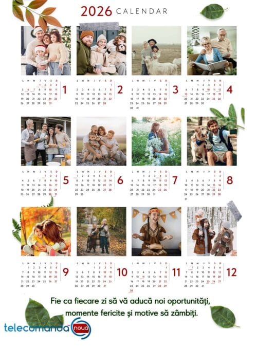 Calendar personalizat cu 12 poze
