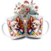 Cană albă personalizată Chihuahua