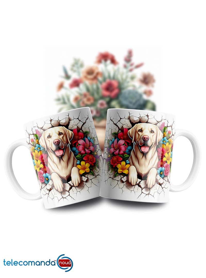 Cană albă personalizată Labrador
