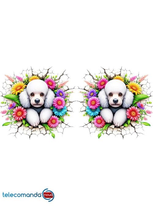 Cană albă personalizată Poodle 1